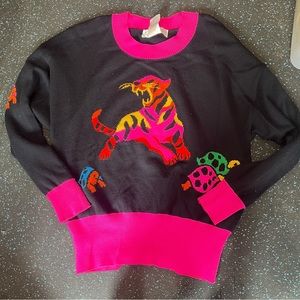 Gorgeous vintage Escada sweater.  Neon animals!